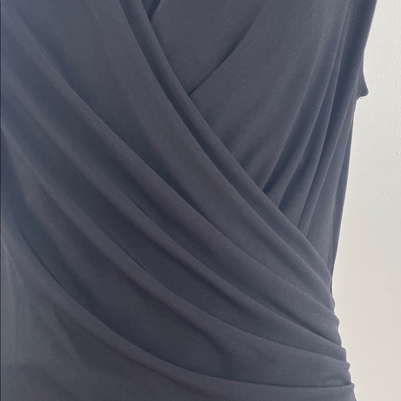 Calvin Klein Pleated Faux Wrap Black Blouse s - Picture 3 of 9
